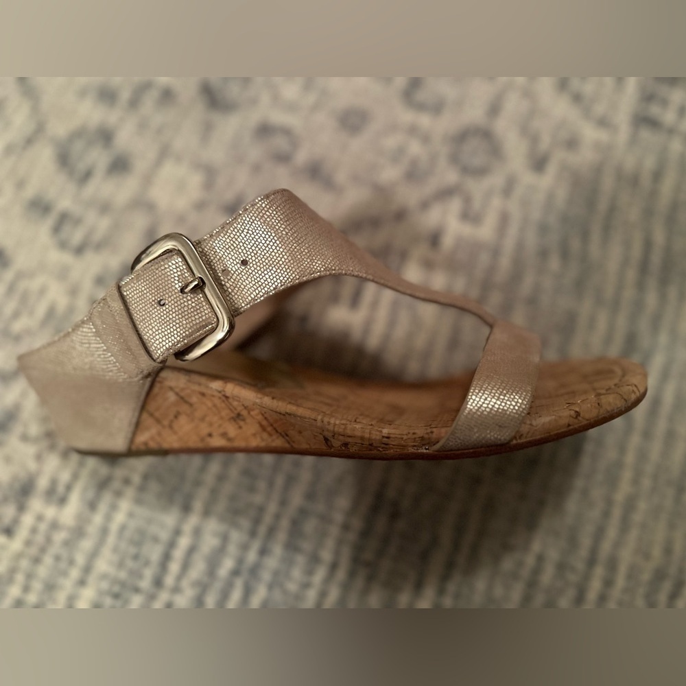 Donald Pliner doli2 platino metalic lizard print Women's Sandals with Buckle 9